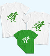 Dino Family Unisex Half Sleeve T-Shirts (Pack of 3)